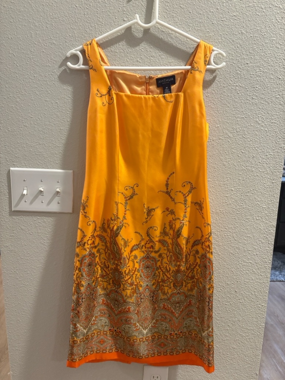 Ann Taylor 100% Silk Paisley-Print Sleeveless Midi Dress